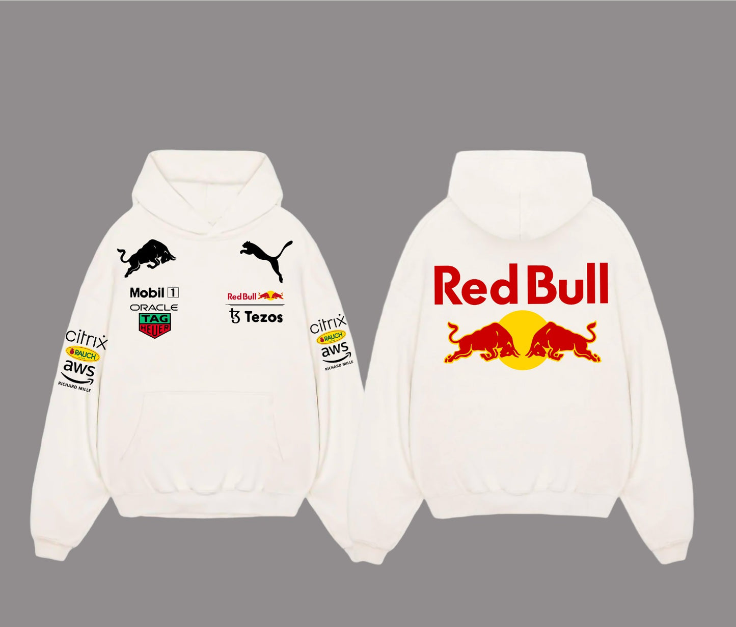 White RedBull OverSized Hoodie